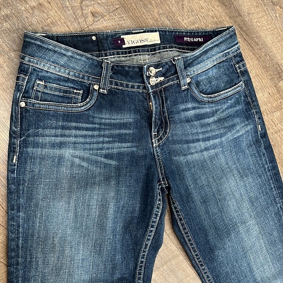 VIGOSS Crop Capris Denim Blue Jean bottoms - Picture 7 of 12